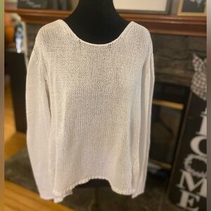 Lilly Pulitzer White Open Knit Sweater L